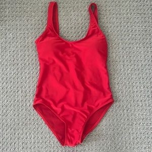 Red bathing suit